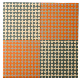 Gelb Orange Taupe Karomuster Fliese