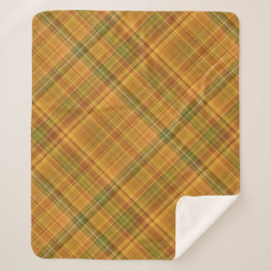 Gelb, orange und grün Kariert Sherpadecke