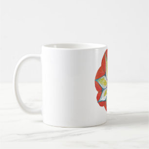 Gelb Orange Wasserfarben Mandala Klassischer Weiße Kaffeetasse