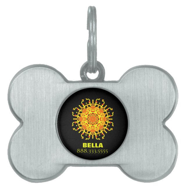 *~* gelb-orangee Stammes- aztekische Mandala Tiermarke (Vorderseite)