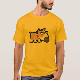 Gelb-orangeer mürrischer Hund T-Shirt