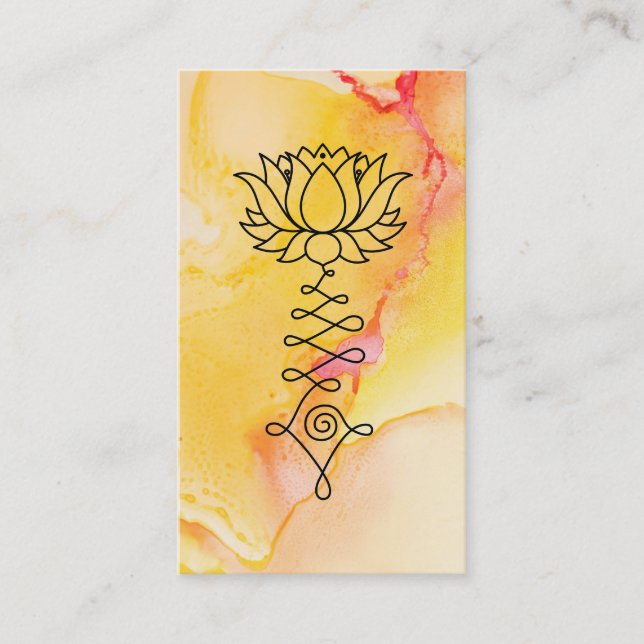 *~* gelb-orangees Lotus-Yoga Reiki heilende Visitenkarte (Vorderseite)
