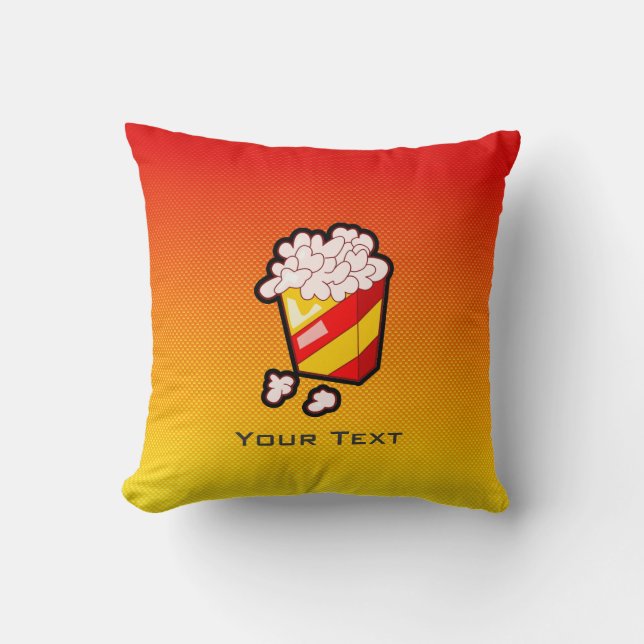 Gelb-orangees Popcorn Kissen (Vorderseite)
