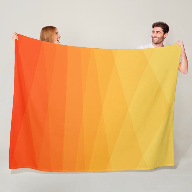 Gelb-orangefarbene polygonale Fleece-Decke Fleecedecke (Beispiel)