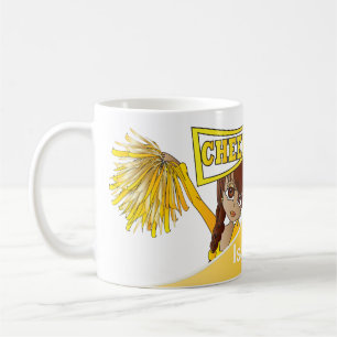 Gelb personifizieren Cheerleader-Mädchen Kaffeetasse