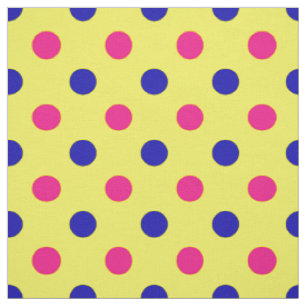 Gelb Pink Blau Punkte Muster Stoff