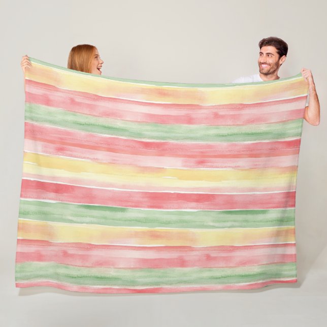 Gelb Pink Mint Streifen Aloha Fleecedecke (Beispiel)