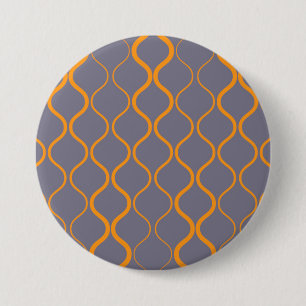 Gelb, Retro, coole trendige, kurvige, gewellte Ill Button