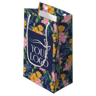 Gelb Rosa Blumenmuster Ihr Firmenlogo Kleine Geschenktüte