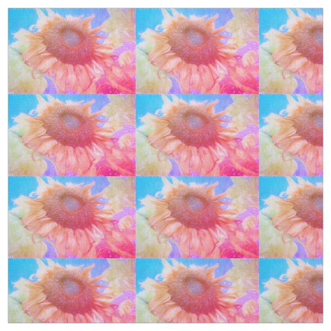 Gelb-rosa Blumenmuster Stoff (Muster)