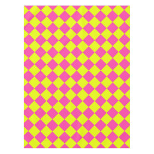 Gelb Rosa Diamant-Schachbrettmuster Tischdecke