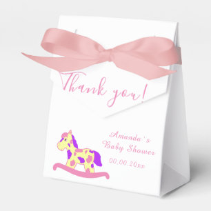 Gelb, rosa Rocking Horse Baby Dusche Party Geschenkschachtel