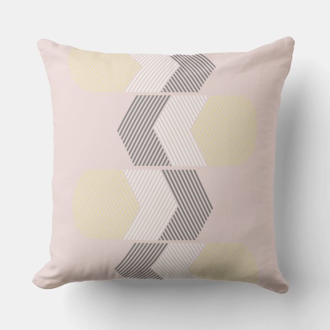 gelb, rosa und grau Geometrisch Kissen (Vorderseite)