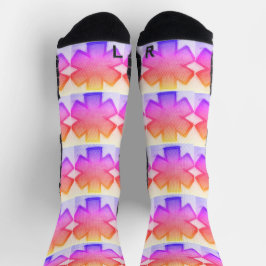 Gelb rosa und lila "Star of Life" Ems Socken