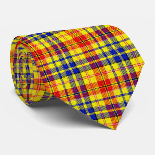 Gelb Rot Blau Kariertes Tartan-Design Krawatte