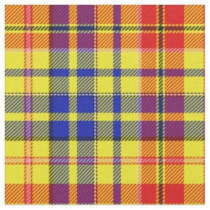 Gelb Rot Blau Kariertes Tartan Design Stoff