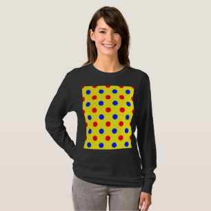 Gelb Rot Blau Punkte Design  T-Shirt