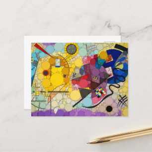 Gelb, rot, blau, unendlich Punkte - nach Kandinsky Postkarte