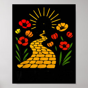 Gelb-Rot-Brick-Road-Shirt-Hexe-Halloween Poster