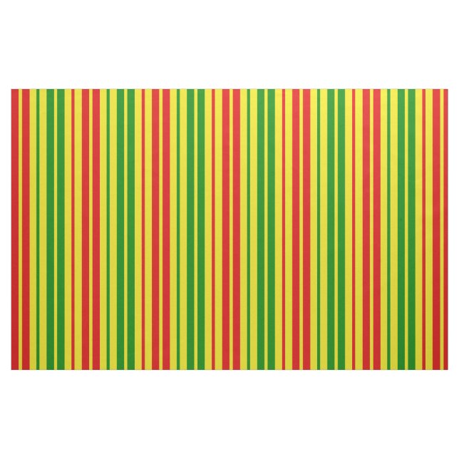 Gelb Rot Grün Streifen Muster   Stoff (Fat Quarter (45,7 x 55,9 cm))