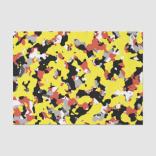 Gelb Rot Schwarz Grau Tarnung Camo Party Seidenpapier