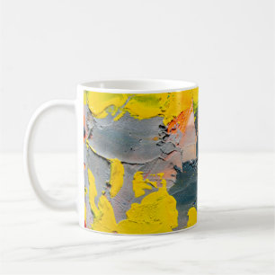 Gelb, rot und grün kaffeetasse
