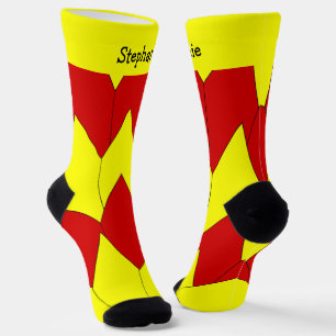 Gelb-Rote Art Deco-Design-Socken Socken