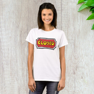 Gelb-rotes Geschlossen-Schild T-Shirt