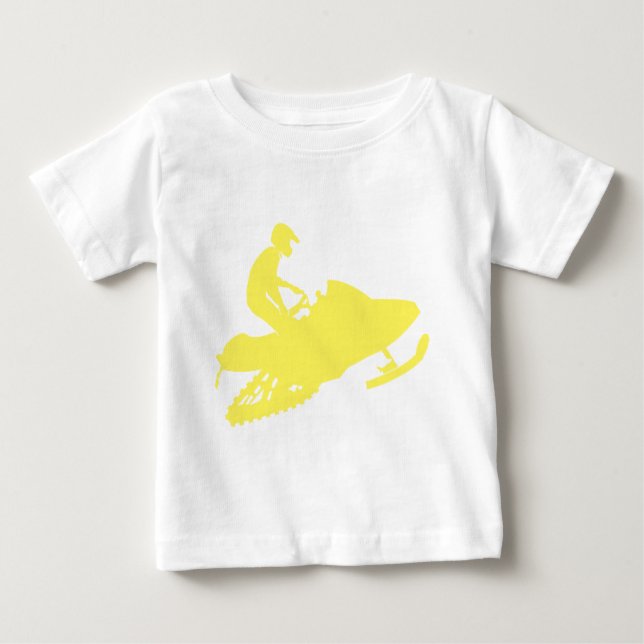 Gelb-Schneemobil Baby T-shirt (Vorderseite)