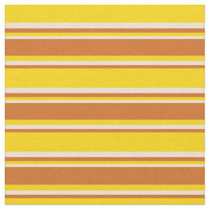 Gelb, Schokolade und Beige Muster Stoff