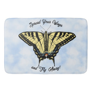 Gelb Schwalbenschwanz Schmetterling Blauer Himmel Badematte