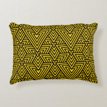 Gelb & Schwarz Art Deco Dreieck Nahtloses Muster