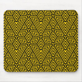 Gelb & Schwarz Art Deco Dreieck Nahtloses Muster Mousepad