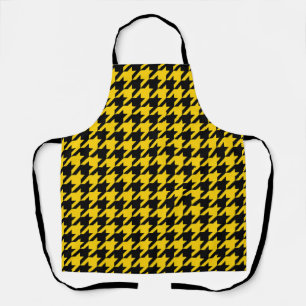 Gelb Schwarz Houndstooth Karo Schürze