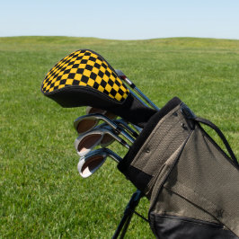 Gelb-schwarz karierter Druck Golf Headcover