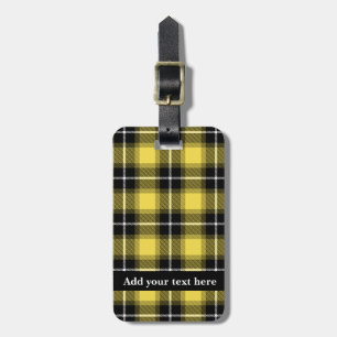 Gelb Schwarz Tartan Karo personalisiert Gepäckanhänger