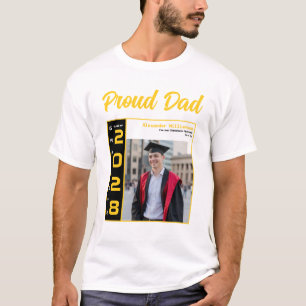 Gelb Schwarz Weiß Abschlussfoto Stolzer Vater T-Shirt