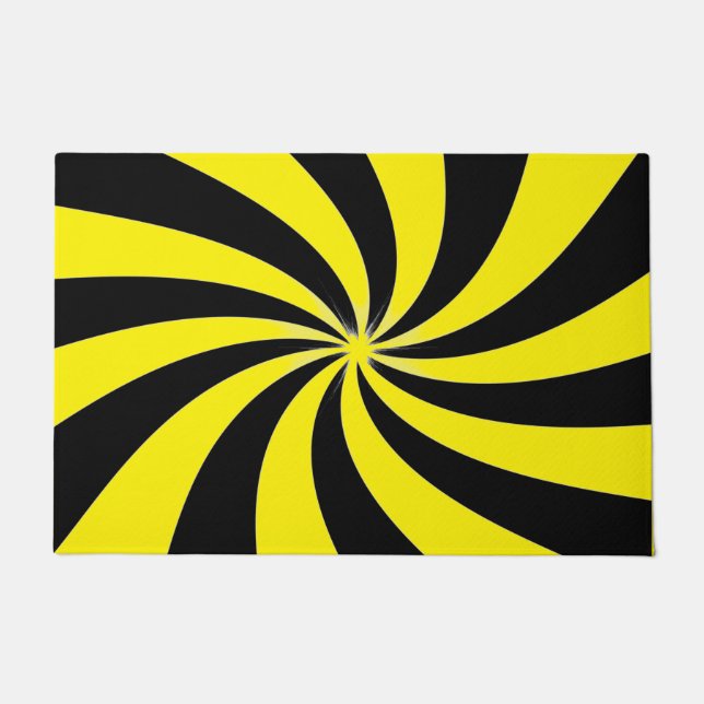 Gelb-Schwarz-Weiß-Design Fußmatte (Vorderseite)