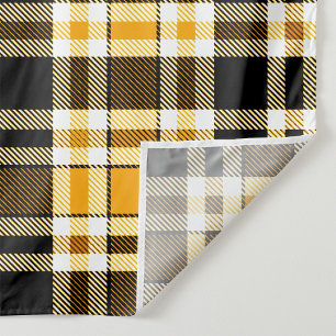 Gelb Schwarz Weiß Flanell Karomuster Design Wandteppich