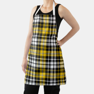 Gelb Schwarz Weiß Kariert Tartan Muster Design  Schürze