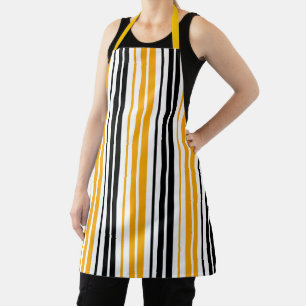 Gelb Schwarz Weiß Streifen Muster Design  Schürze