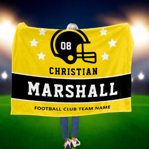 Gelb Schwarze individuelle Fußballname Rückennumme Fleecedecke