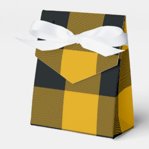 Gelb-schwarze karierte Büffelkaros Plaid Geschenkschachtel