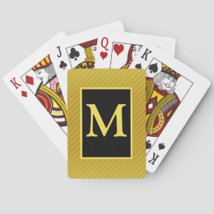 Gelb-schwarze monogrammierte Spielkarten