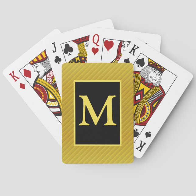 Gelb-schwarze monogrammierte Spielkarten (Rückseite)
