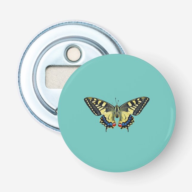 Gelb-schwarzer Schmetterling   Flaschenöffner (Vorderseite)