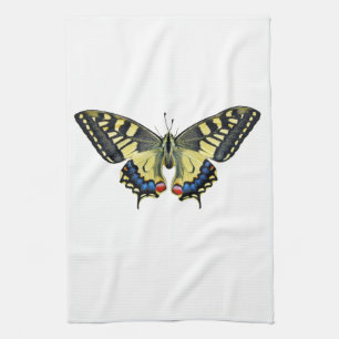 Gelb-schwarzer Schmetterling Geschirrtuch