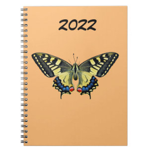 Gelb-schwarzer Schmetterling Notizblock