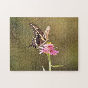 Gelb-Schwarzer Schmetterlings-Blumen-Natur-Puzzle