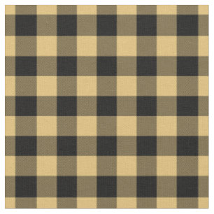 Gelb-schwarzes Gingham-Karo Stoff